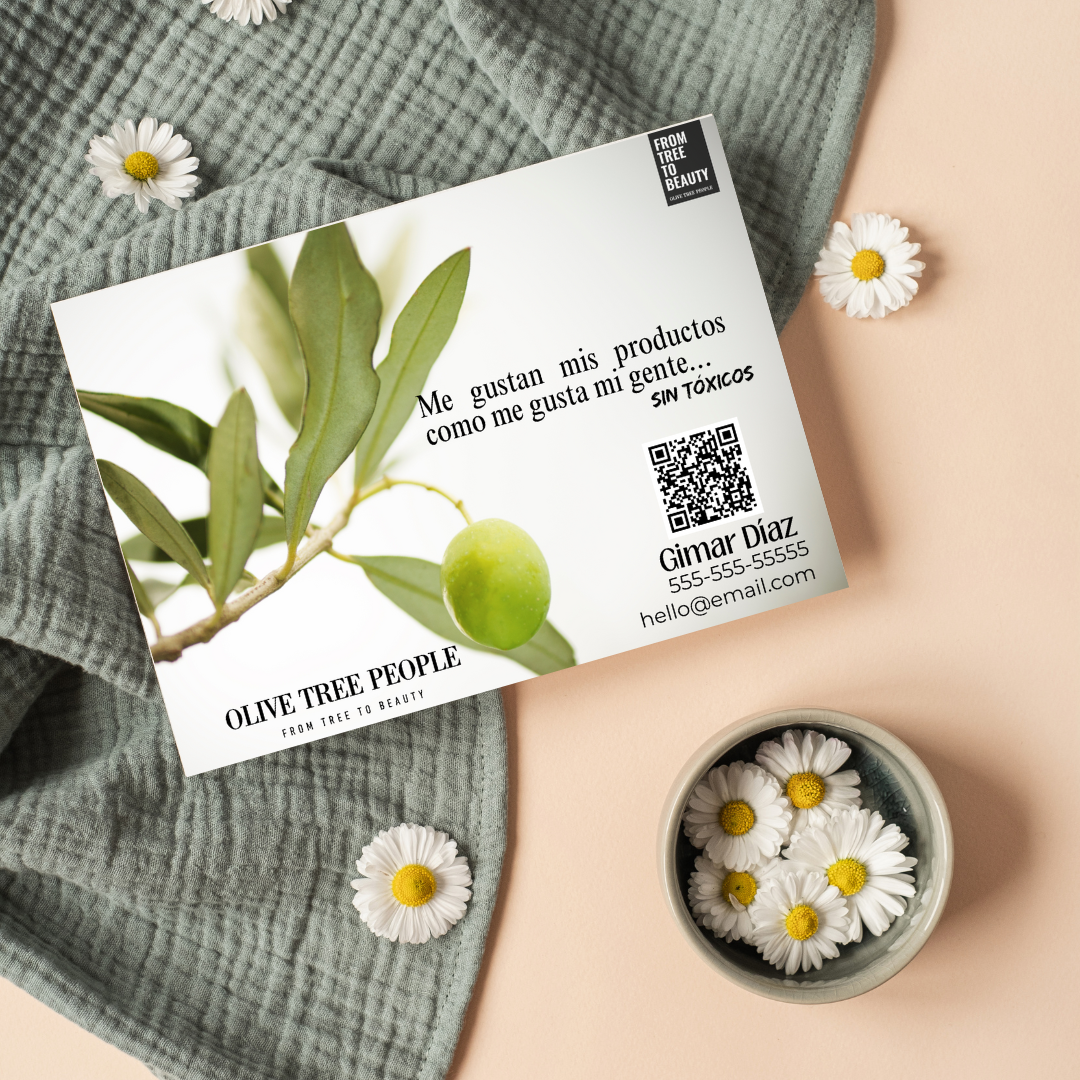 Postcard Editable en Canva – Consultora OLIVEDA (Español)
