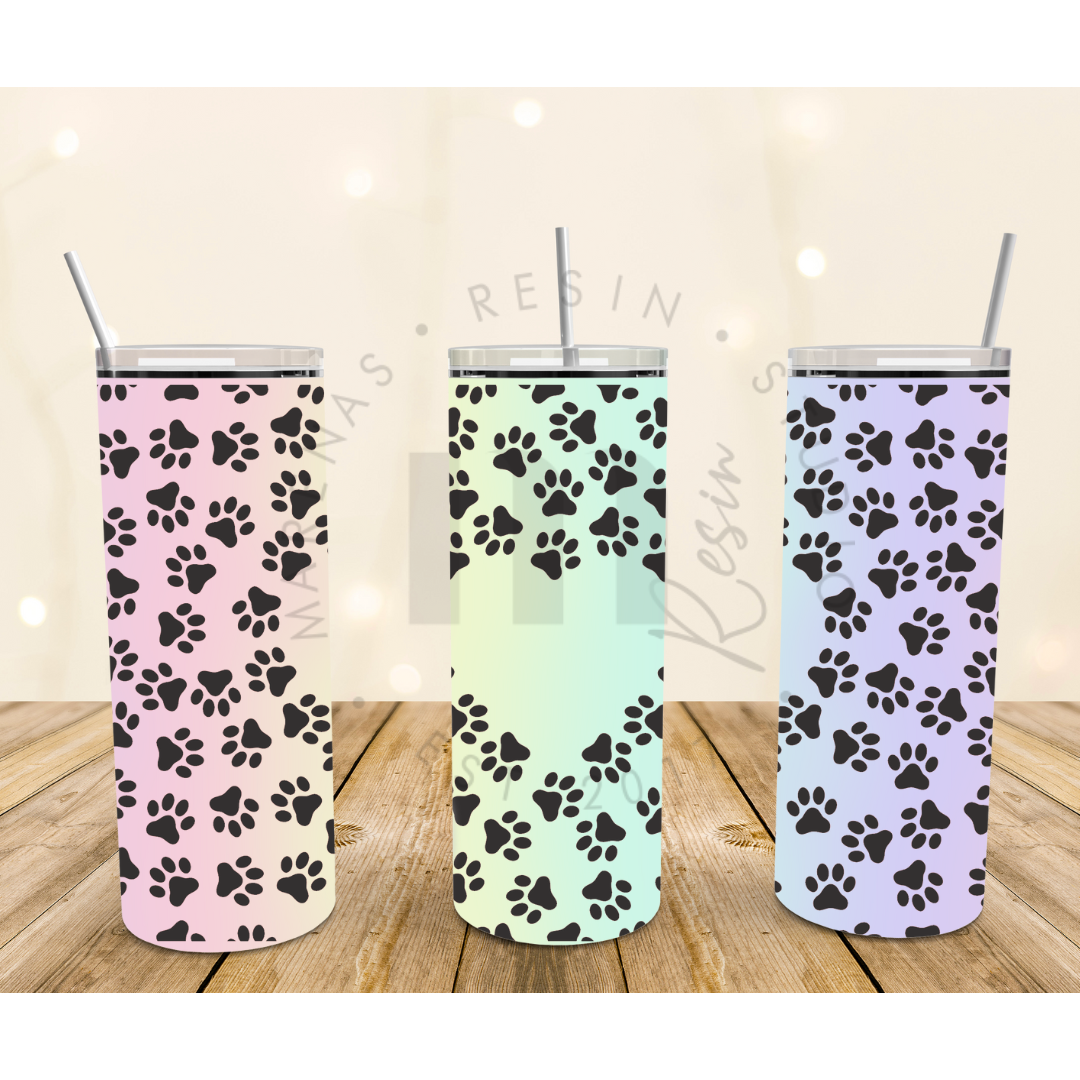 Heart Paws Burst Tumbler Template 20oz Hogg Straight