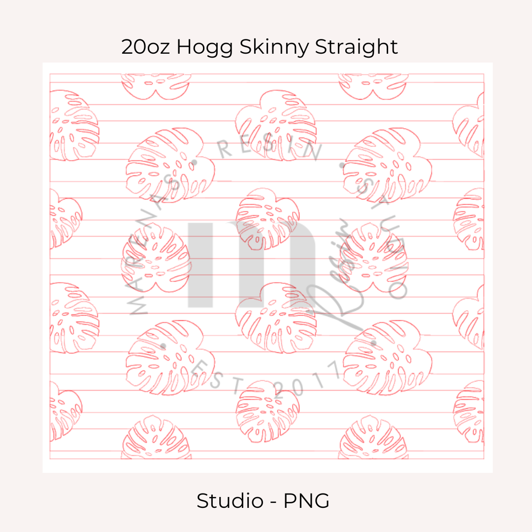 Monstera Burst Tumbler Template 20oz Hogg Straight