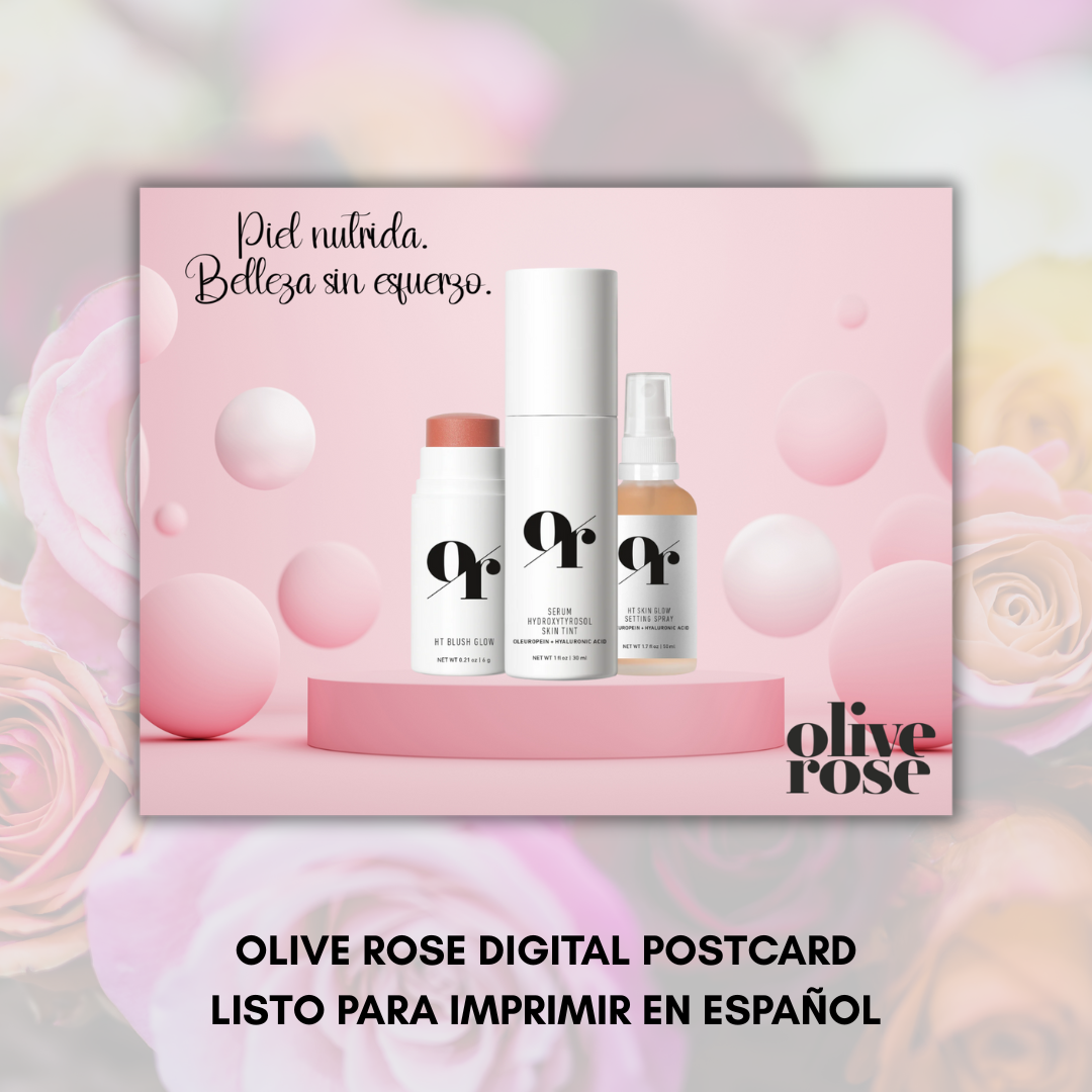 Olive Rose Makeup Postcard –Ready-to-Print Marketing Card for Olive Tree People Consultants
